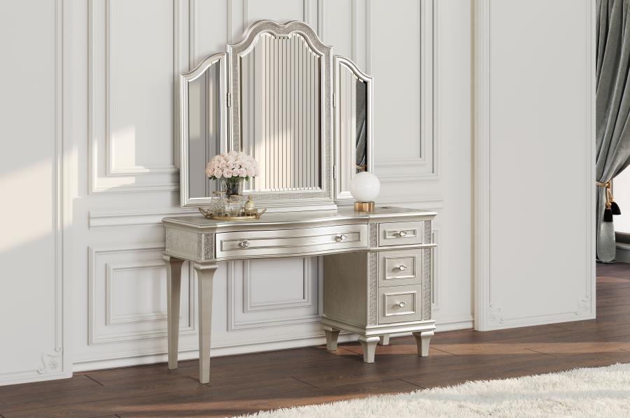 dressing table stool silver VALENTINO DRESSING TABLE STOOL