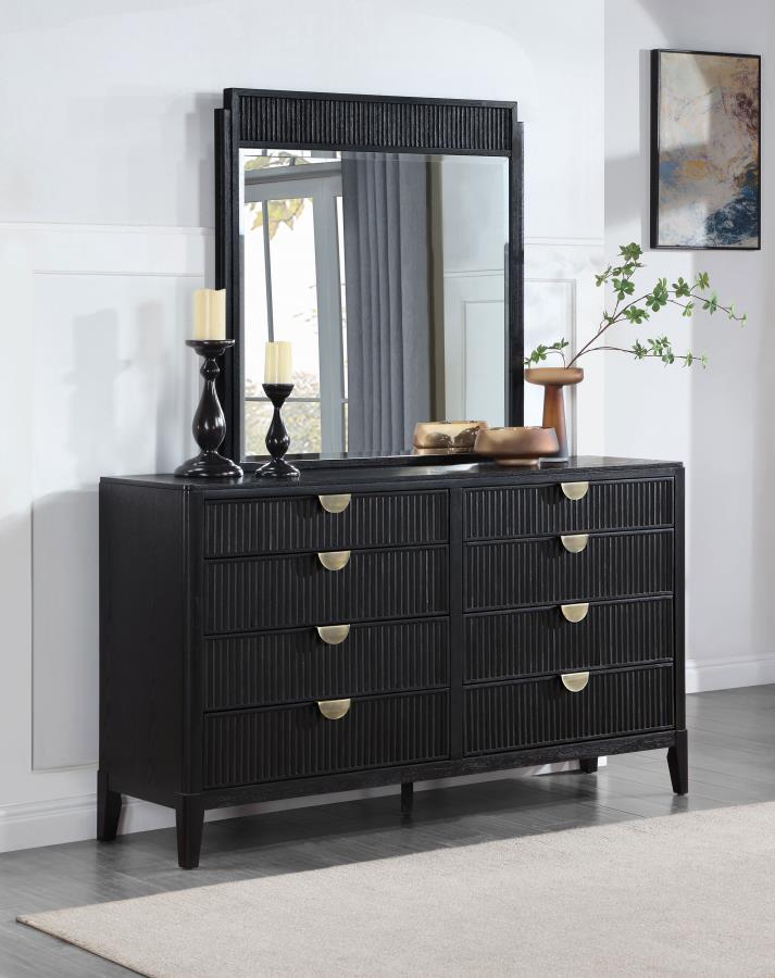Brookmead - 8-Drawer Dresser with Mirror - Black Brookmead - 8-Drawer Dresser with Mirror - Black