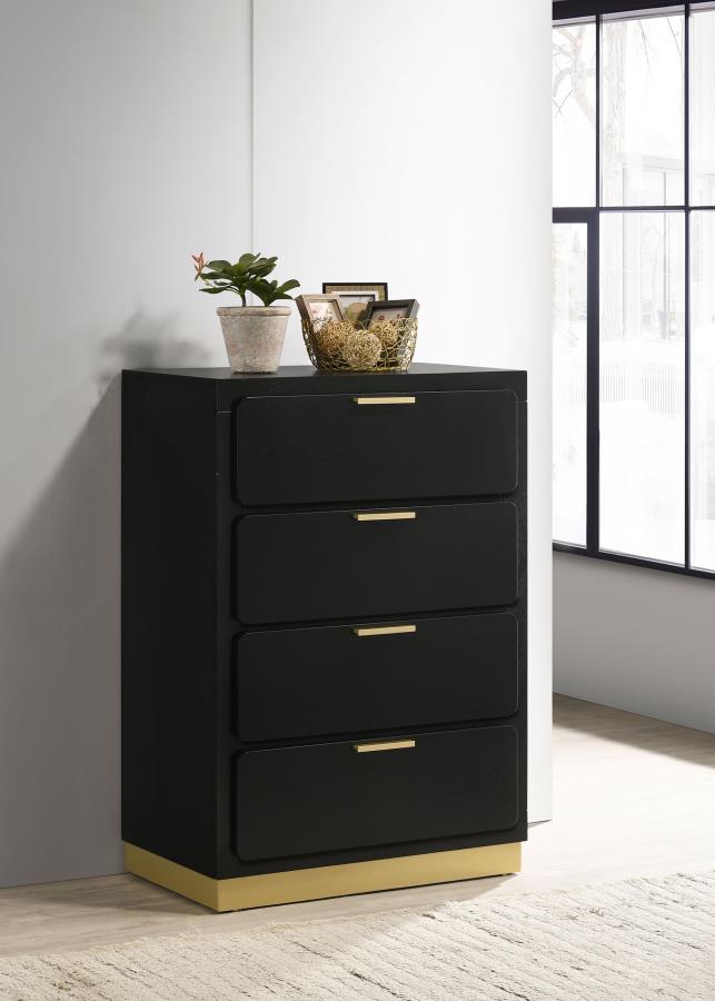 Caraway 4-Drawer Bedroom Chest Black