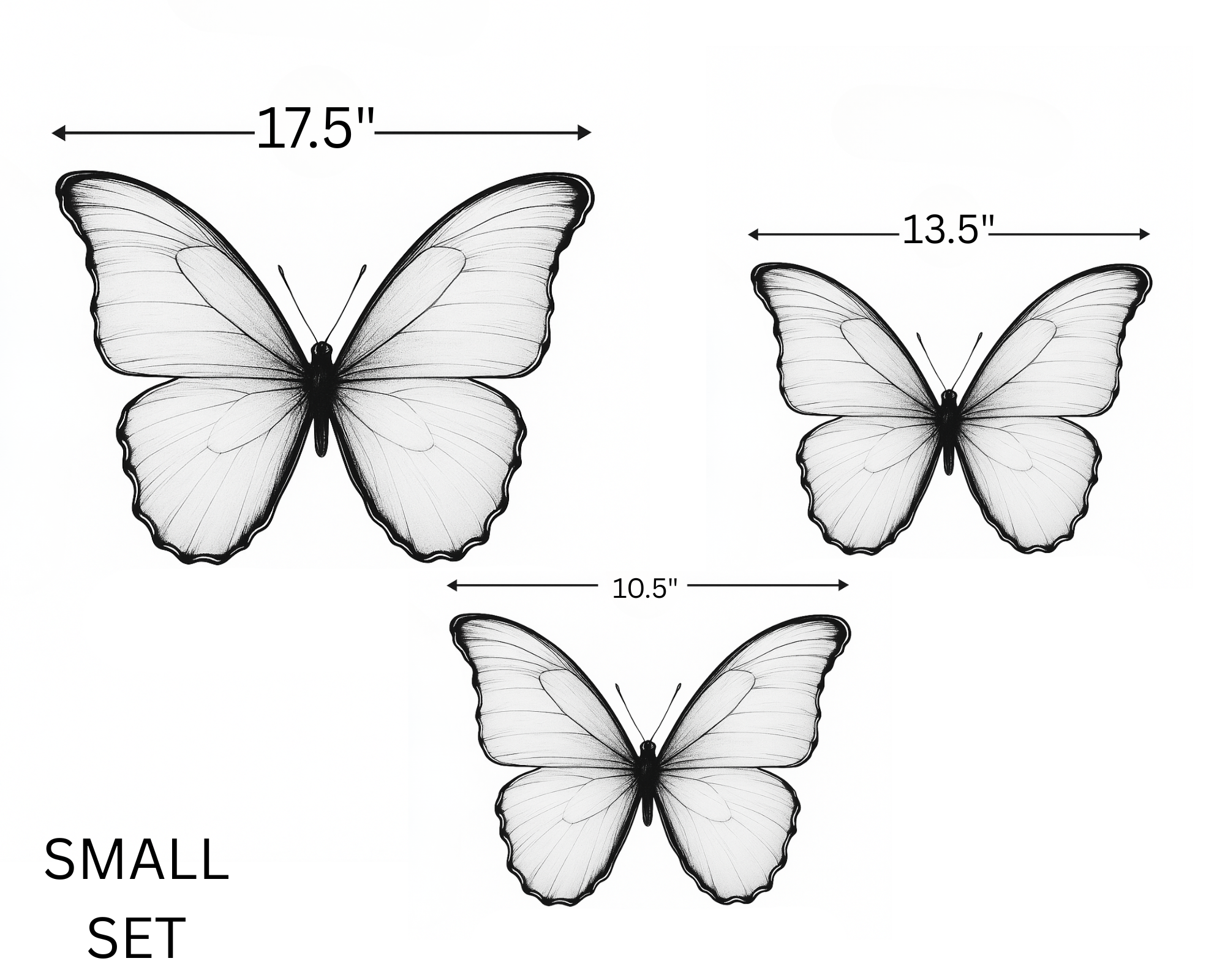 3 PCS SET ACRYLIC BUTTERFLY WITH MIRROR