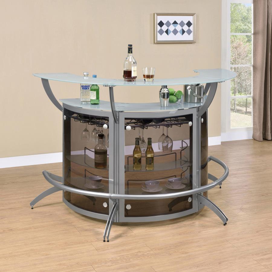 DALLAS 3-PIECE CURVED FREESTANDING HOME BAR CABINET