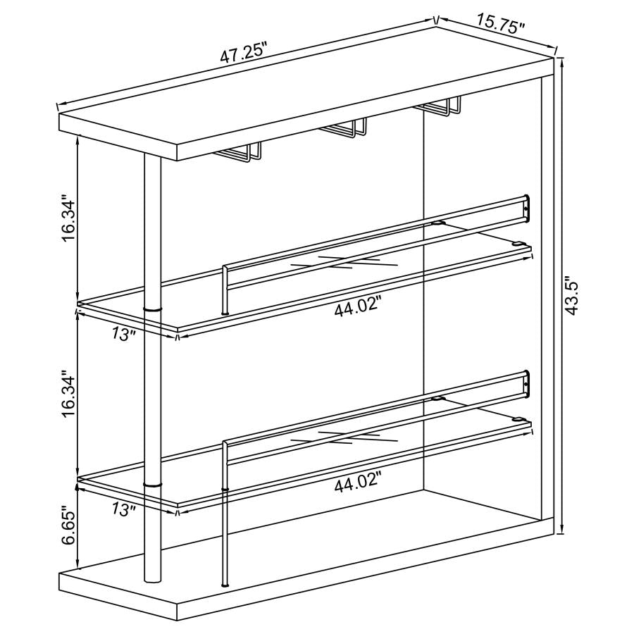 PRESCOTT RECTANGULAR HOME BAR TABLE
