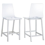 JUELIA CLEAR ACRYLIC COUNTER CHAIR CHROME (SET OF 2)