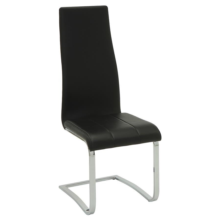 ANGES 5-PIECE DINING TABLE SET WHITE HIGH GLOSS AND BLACK