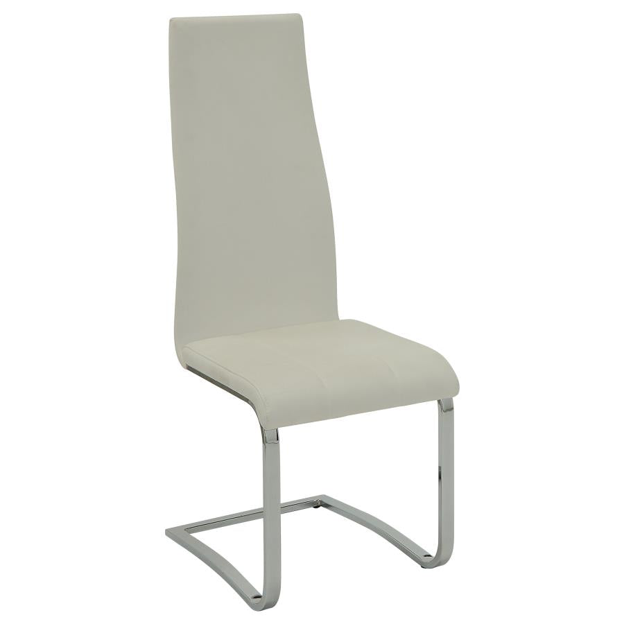 ANGES 5-PIECE DINING TABLE SET WHITE HIGH GLOSS AND WHITE