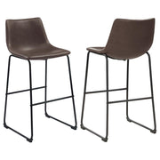 MICHELLE UPHOLSTERED BAR CHAIR BROWN (SET OF 2)