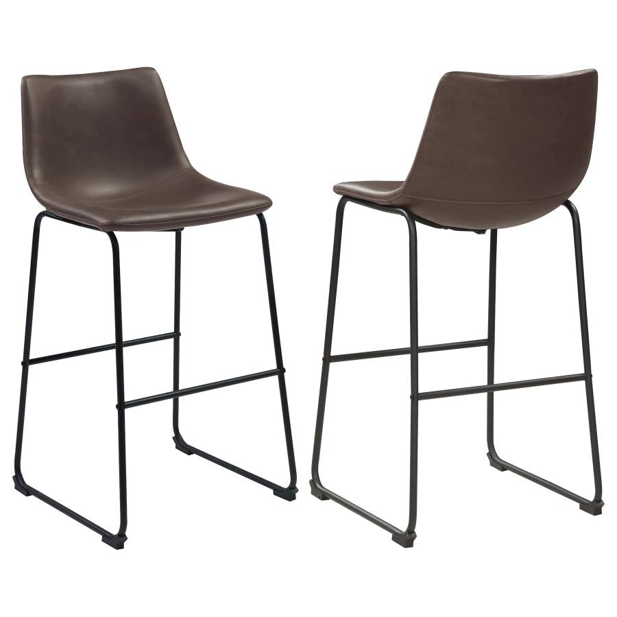 MICHELLE UPHOLSTERED BAR CHAIR BROWN (SET OF 2)