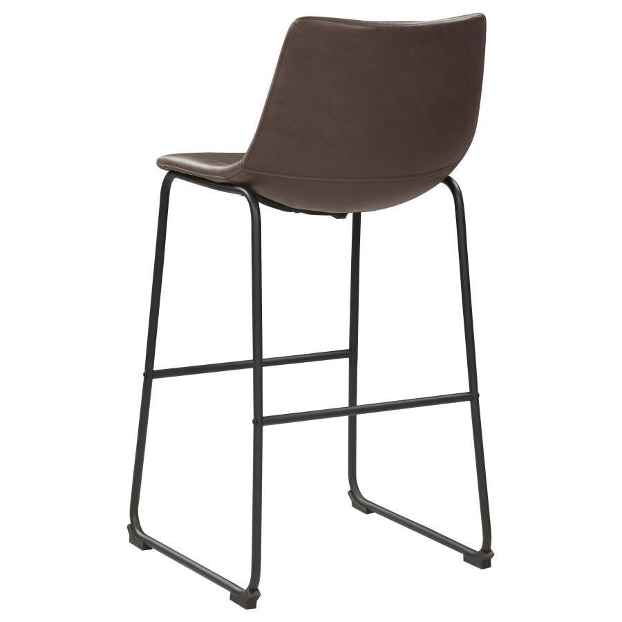 MICHELLE UPHOLSTERED BAR CHAIR BROWN (SET OF 2)