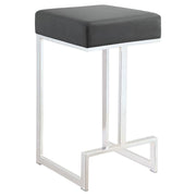 GERVASE SQUARE COUNTER HEIGHT STOOL GREY AND CHROME