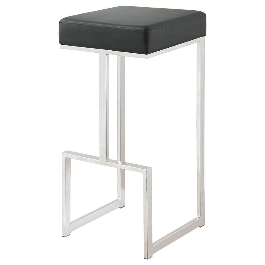 GERVASE SQUARE BAR STOOL BLACK AND CHROME