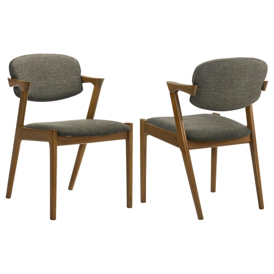 MALONE PADDED WOOD DINING ARM CHAIR DARK WALNUT (SET OF 2)