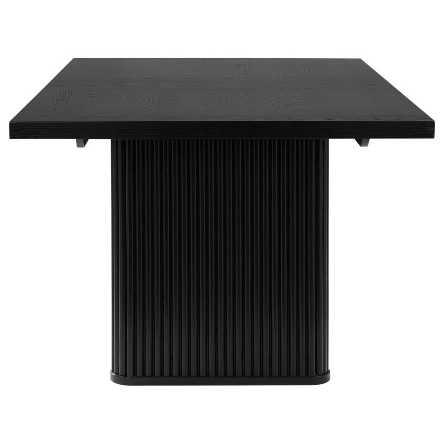 CATHERINE RECTANGULAR 84-INCH WOOD DINING TABLE BLACK