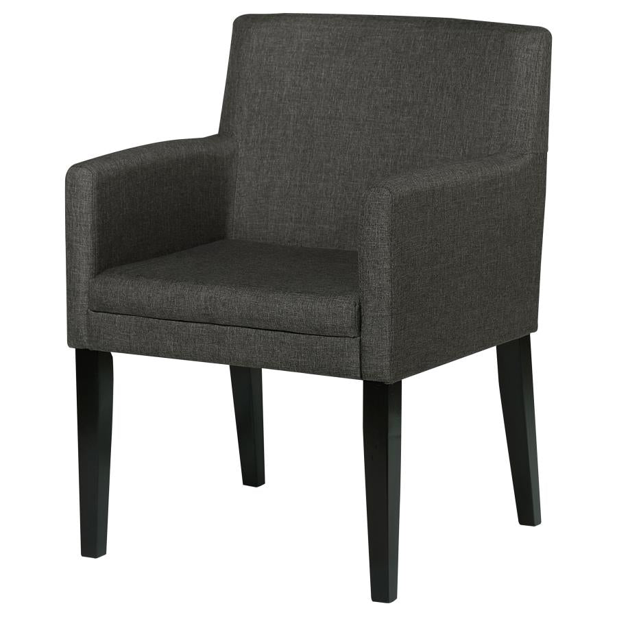 CATHERINE UPHOLSTERED DINING ARM CHAIR GREY (SET OF 2)