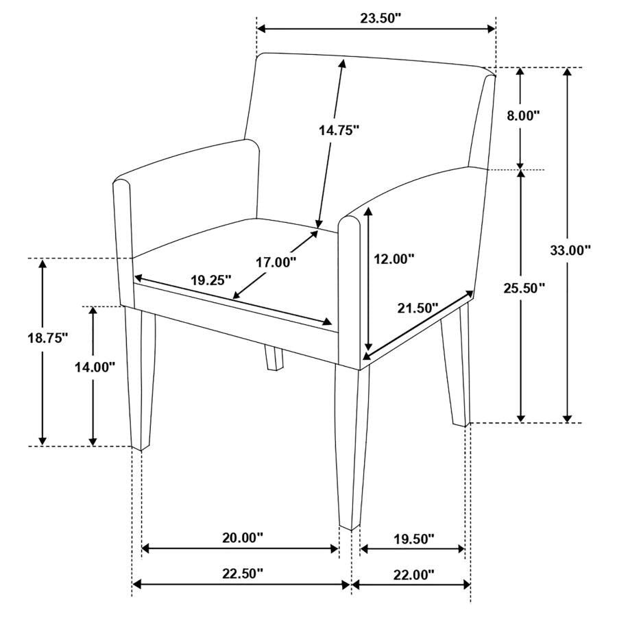 CATHERINE UPHOLSTERED DINING ARM CHAIR GREY (SET OF 2)