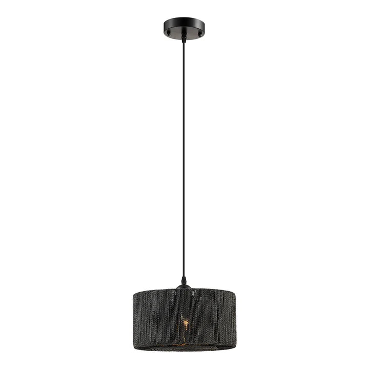 STEEL AND ROPES WITH SHADE PENDANT // BLACK