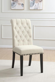 ALANA FABRIC UPHOLSTERED DINING SIDE CHAIR BEIGE (SET OF 2)