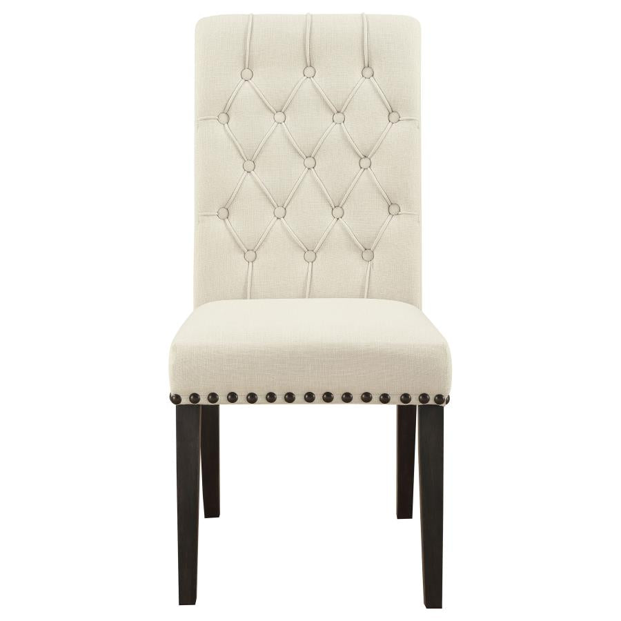 ALANA FABRIC UPHOLSTERED DINING SIDE CHAIR BEIGE (SET OF 2)