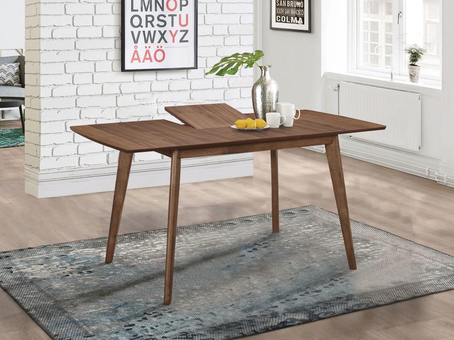 ALFREDO 63-INCH EXTENSION LEAF DINING TABLE NATURAL WALNUT