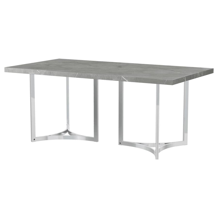 STERLING 72-INCH RECTANGULAR DINING TABLE GREY FAUX MARBLE