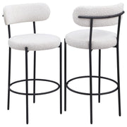 VIOLA BOUCLE UPHOLSTERED BAR CHAIR CREAM (SET OF 2)