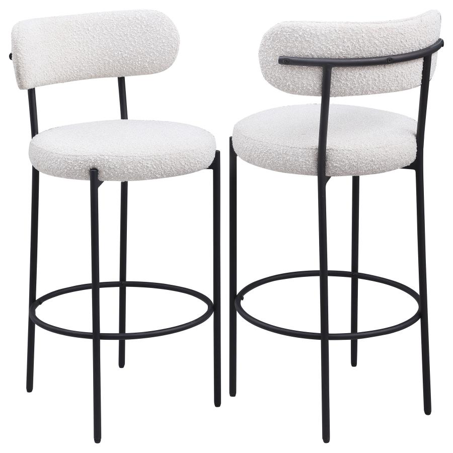 VIOLA BOUCLE UPHOLSTERED BAR CHAIR CREAM (SET OF 2)