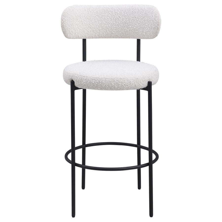 VIOLA BOUCLE UPHOLSTERED BAR CHAIR CREAM (SET OF 2)