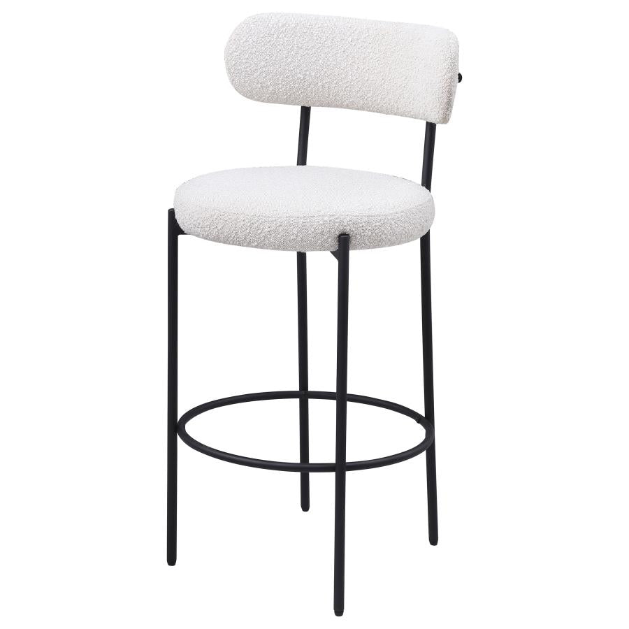 VIOLA BOUCLE UPHOLSTERED BAR CHAIR CREAM (SET OF 2)