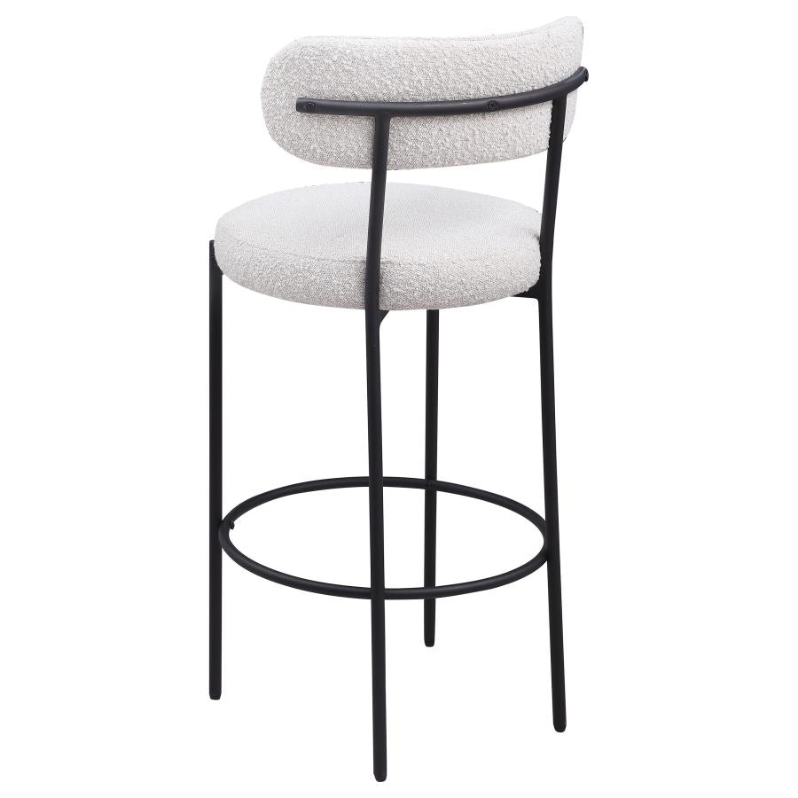 VIOLA BOUCLE UPHOLSTERED BAR CHAIR CREAM (SET OF 2)
