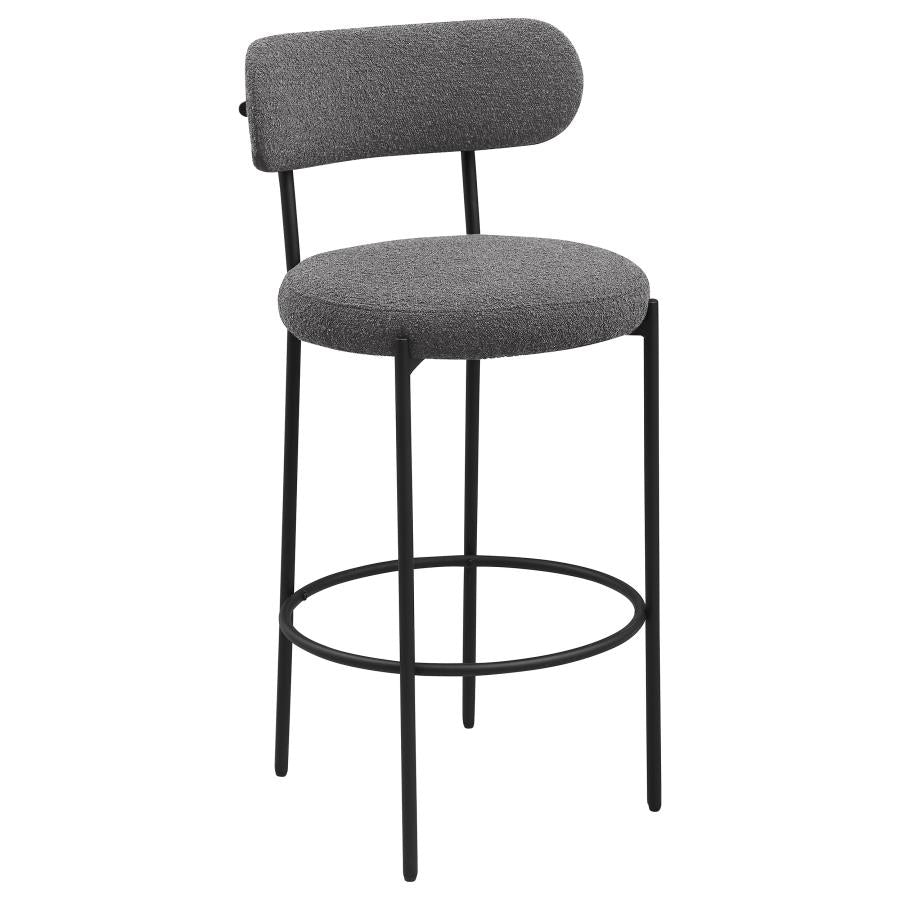 VIOLA BOUCLE UPHOLSTERED BAR CHAIR GREY (SET OF 2)
