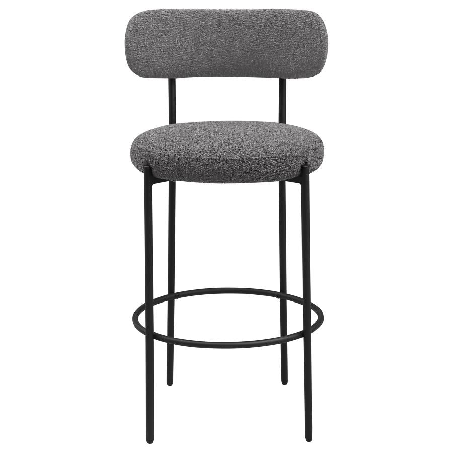 VIOLA BOUCLE UPHOLSTERED BAR CHAIR GREY (SET OF 2)