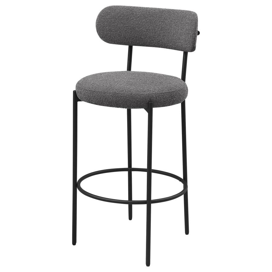 VIOLA BOUCLE UPHOLSTERED BAR CHAIR GREY (SET OF 2)