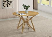 ELOWEN ROUND 42-INCH SOLID WOOD DINING TABLE LIGHT WALNUT