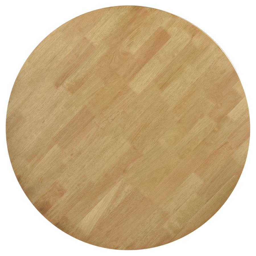 ELOWEN ROUND 42-INCH SOLID WOOD DINING TABLE LIGHT WALNUT