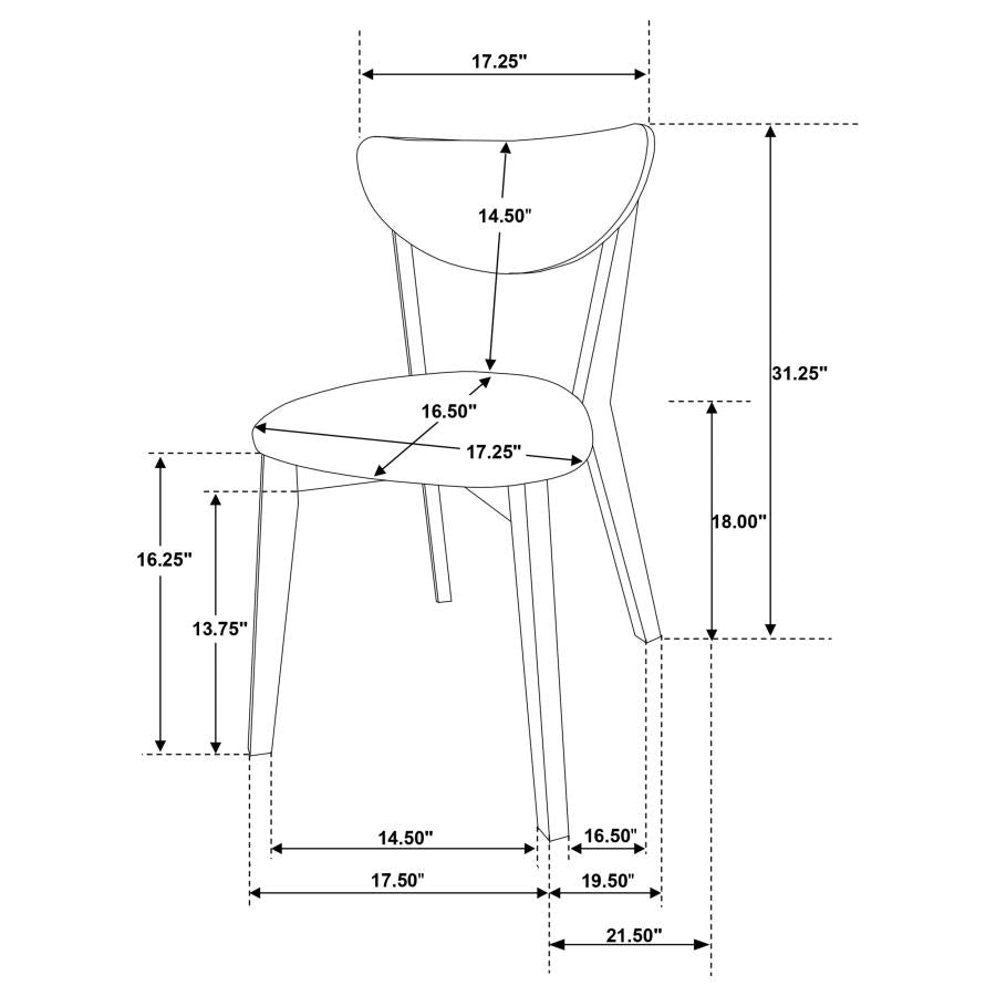 ELOWEN WOOD DINING SIDE CHAIR LIGHT WALNUT (SET OF 2)