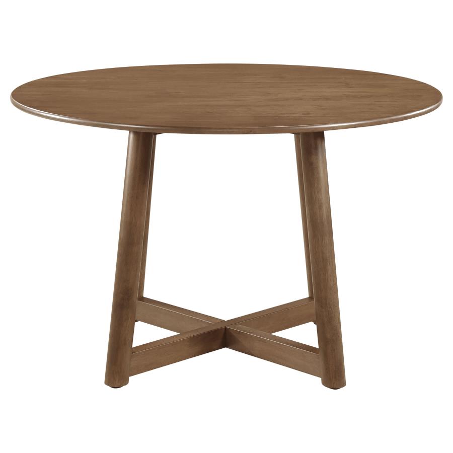DINAH ROUND 47-INCH SOLID WOOD DINING TABLE WALNUT