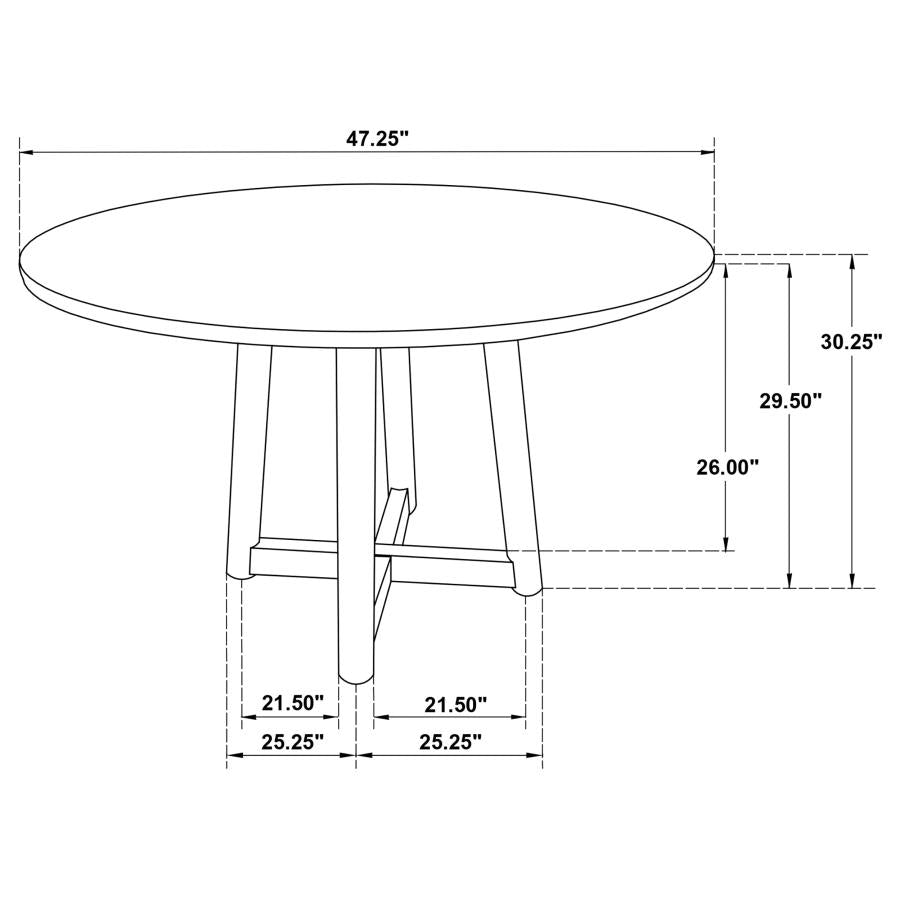 DINAH ROUND 47-INCH SOLID WOOD DINING TABLE WALNUT