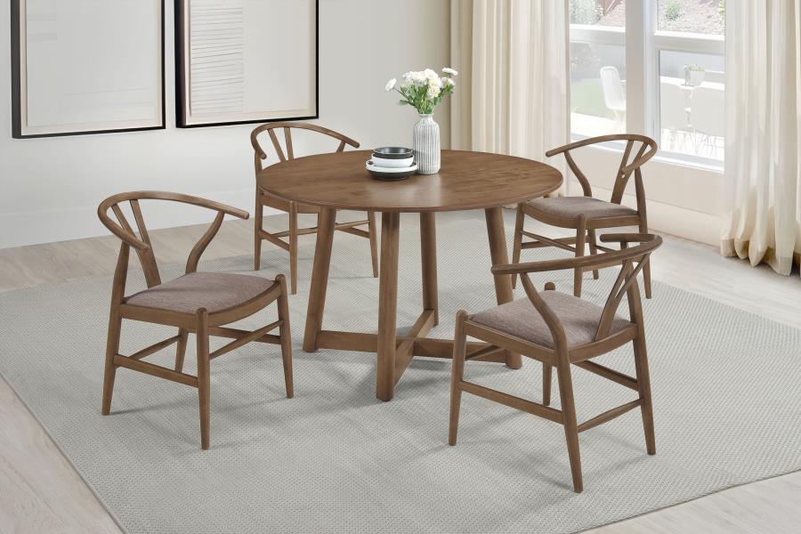 DINAH WOOD WISHBONE DINING SIDE CHAIR WALNUT (SET OF 2)
