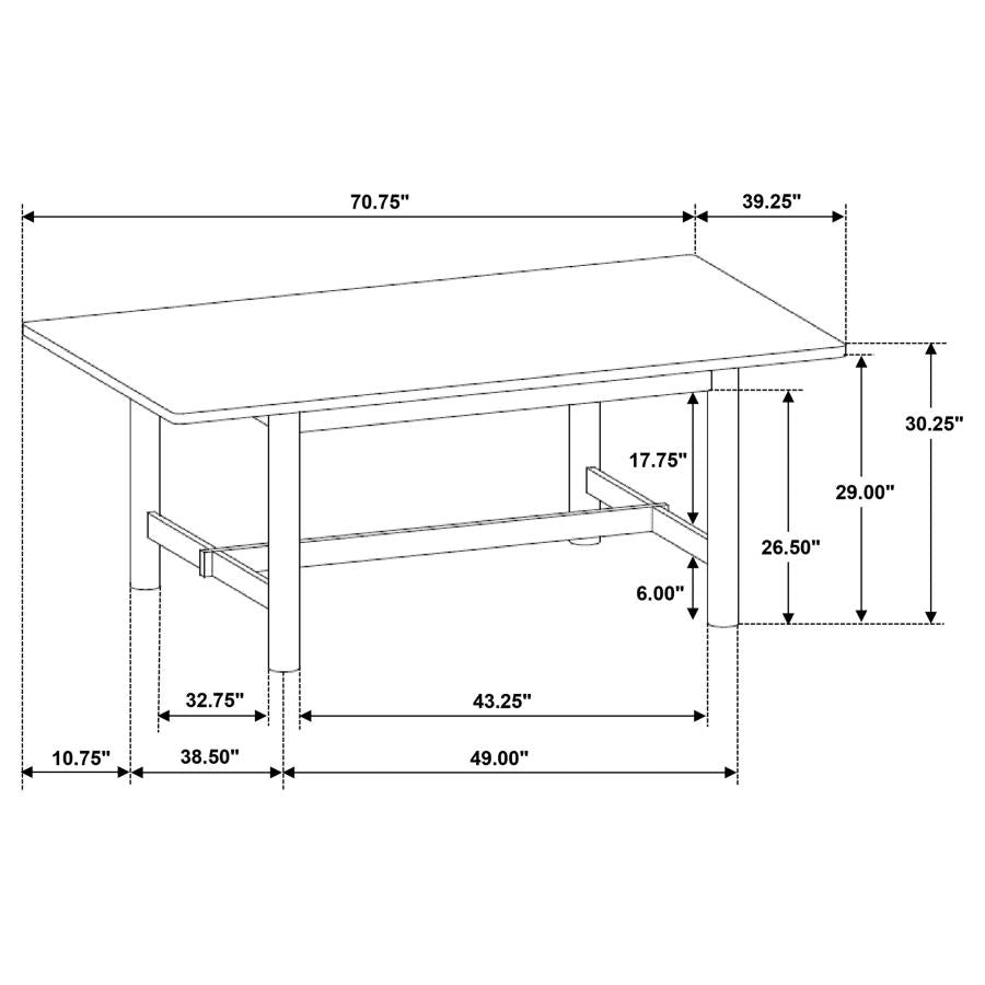 CRESTMORE 71-INCH RECTANGULAR WOOD DINING TABLE WALNUT