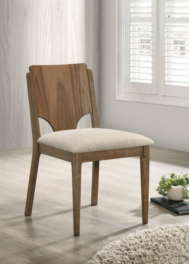 CRESTMORE DINING CHAIR UPHOLSTERED SEAT WALNUT (SET OF 2)