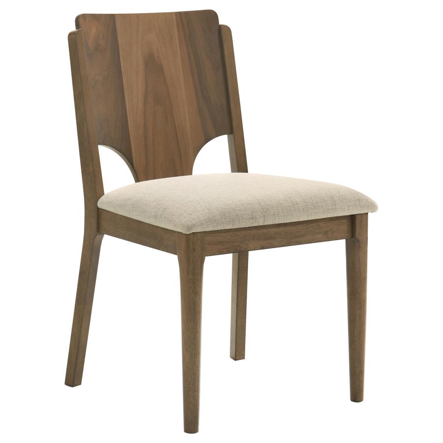 CRESTMORE DINING CHAIR UPHOLSTERED SEAT WALNUT (SET OF 2)