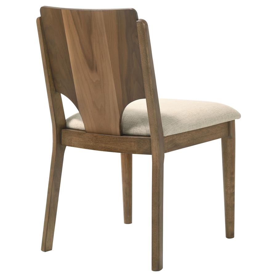CRESTMORE DINING CHAIR UPHOLSTERED SEAT WALNUT (SET OF 2)
