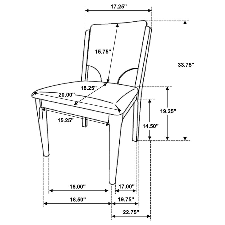 CRESTMORE DINING CHAIR UPHOLSTERED SEAT WALNUT (SET OF 2)