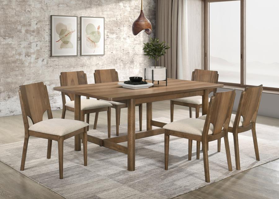 CRESTMORE DINING CHAIR UPHOLSTERED SEAT WALNUT (SET OF 2)
