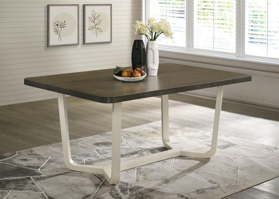 BILOXI 71-INCH RECTANGULAR WOOD DINING TABLE GREYISH BROWN