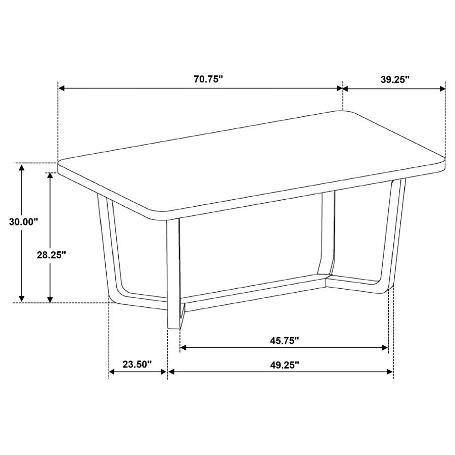BILOXI 71-INCH RECTANGULAR WOOD DINING TABLE GREYISH BROWN