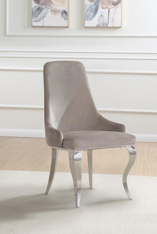 ANTOINE VELVET UPHOLSTERED DINING SIDE CHAIR GREY (SET OF 2)