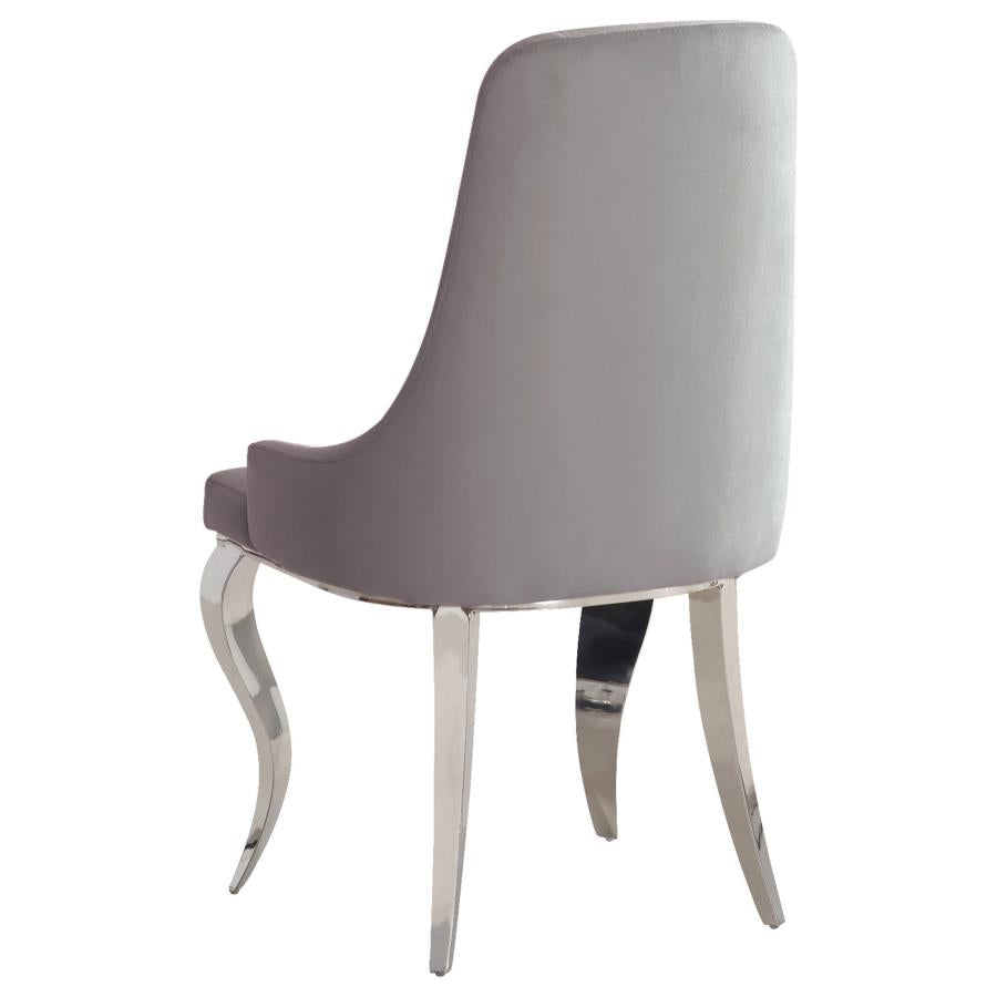 ANTOINE VELVET UPHOLSTERED DINING SIDE CHAIR GREY (SET OF 2)
