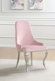 ANTOINE VELVET UPHOLSTERED DINING SIDE CHAIR PINK (SET OF 2)