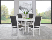 JUDD 5-PIECE 54-INCH ROUND WOOD DINING TABLE SET PEARL WHITE