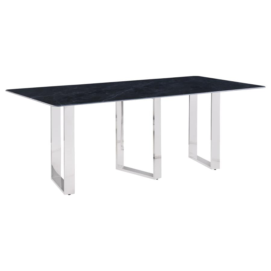 DESDEN 79-INCH RECTANGULAR SINTERED STONE DINING TABLE GREY